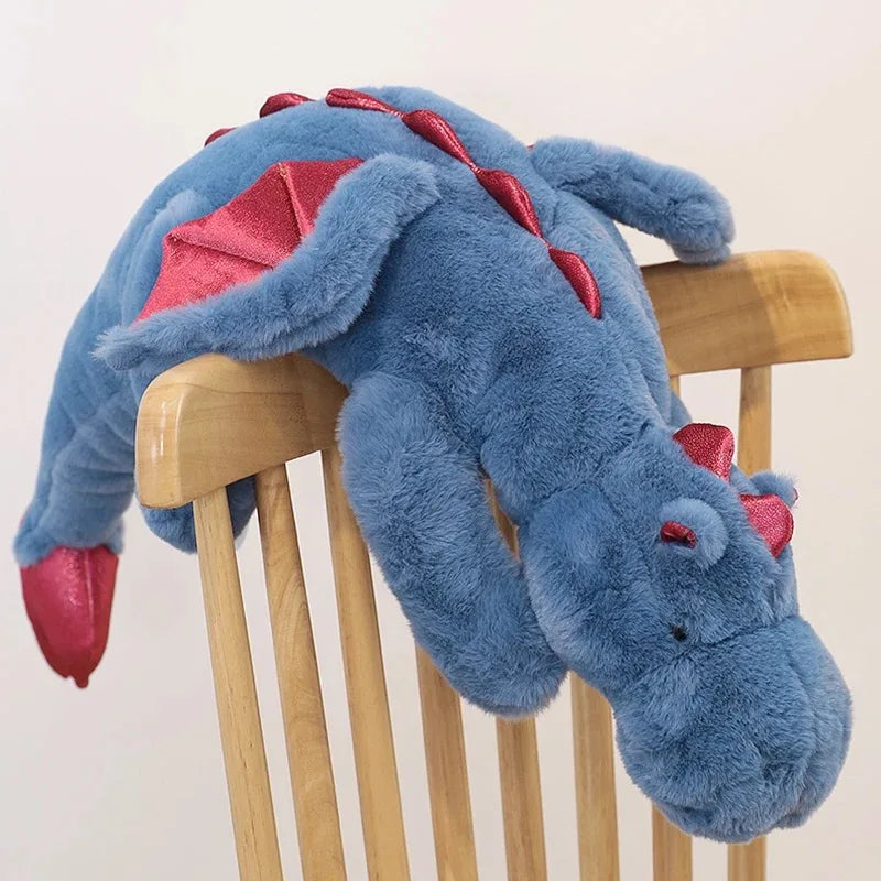 Dragon Plush Toy Soft Toy Stuffed Animal Big Flying Wings Dinosaur Throw Pillow Home Decor Doll Peluche Kids Toy Birthday Gift Blue Dragon