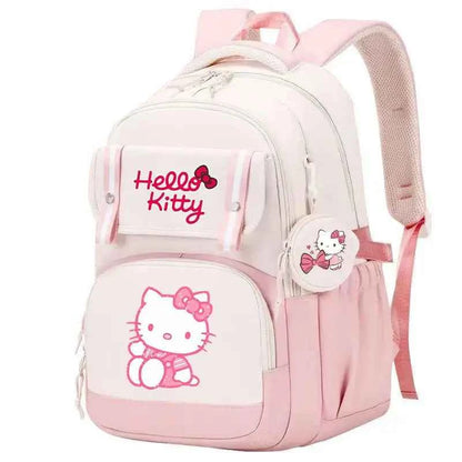 Hello Kitty Large Capacity Backpack Cartoon Daypack Travel Commute Knapsack School bag for Kids Girls Mochila With Coin Purse