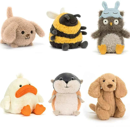 Kawaii Mini Animal Plush Toy – Soft Room Decor Doll Collection (Duck, Puppy, Owl, Bee)