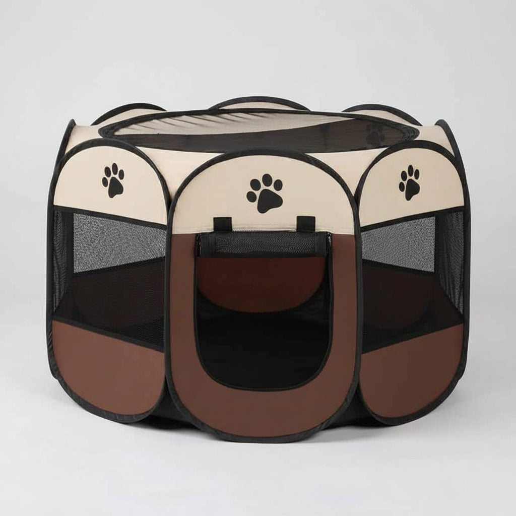 Folding Pet Tent Dog House Camping Accessories Pet Cage coffee