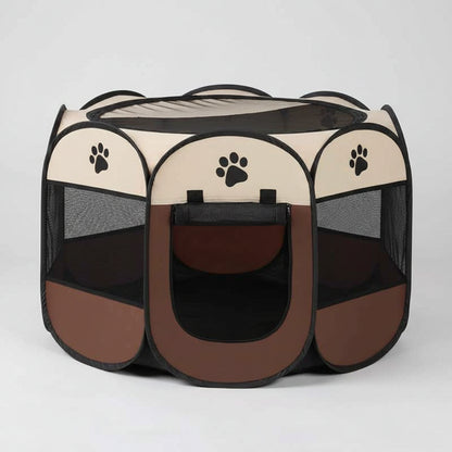 Folding Pet Tent Dog House Camping Accessories Pet Cage coffee