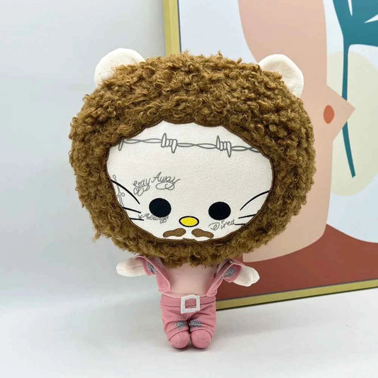 Hello Kitty Post Malone Plush Doll (11.81 inches) - Big Head Pink Suit Stuffed Toy