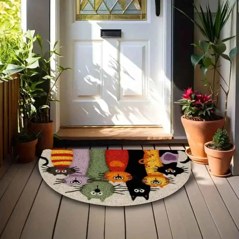 Cartoon Kitten Family Carpet Colorful Welcome Mat Doormat