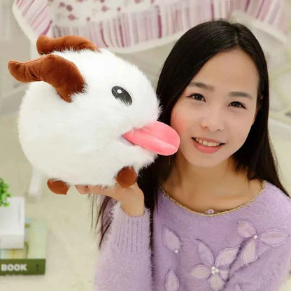 Kawaii Fluffy White Puff Creature Plush Doll - Soft Stuffed Snow Puff Fantasy Animal Toy and Gift, 25cm