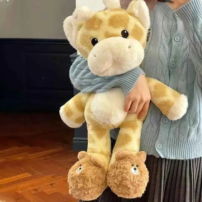 Kawaii Fluffy Giraffe Plush Doll - Soft Stuffed Animal Hug Pillow and Room Decor Gift, 2 Sizes