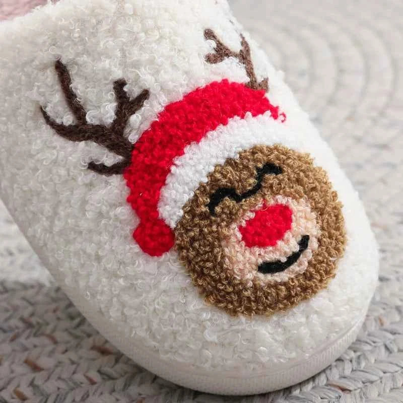 Lovely Winter Christmas Plush Slides - Unisex Non-slip Warm Flat Indoor Shoes