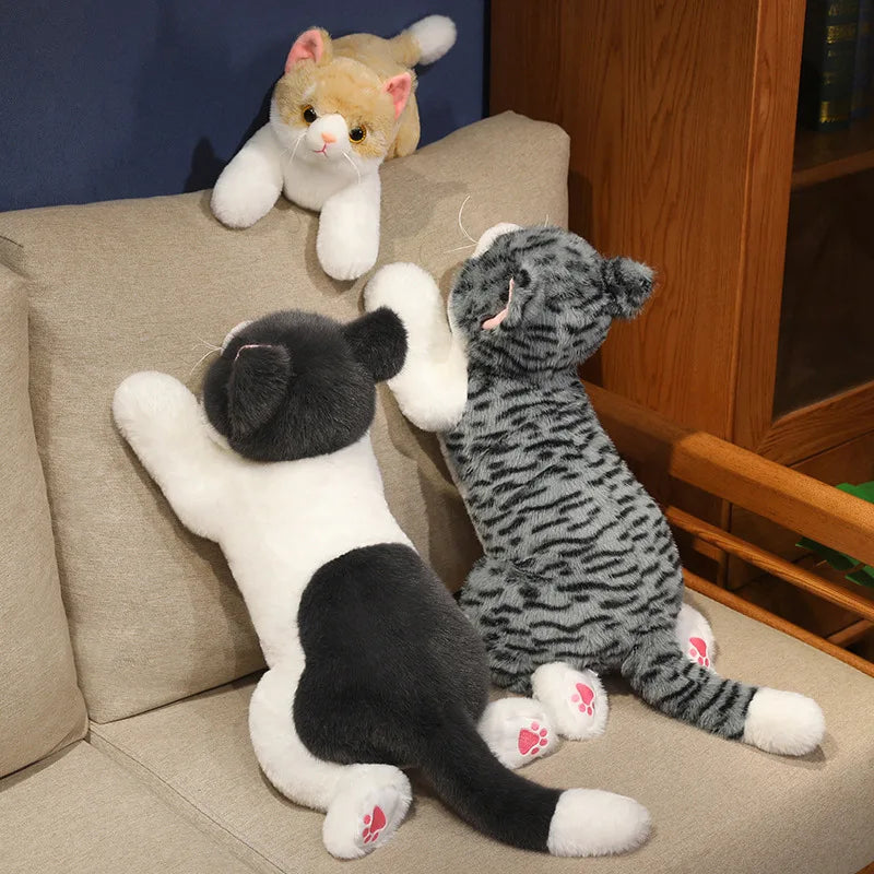 Realistic Kitten Plush Toy – Cute Sleeping Cat Stuffed Animal Pillow