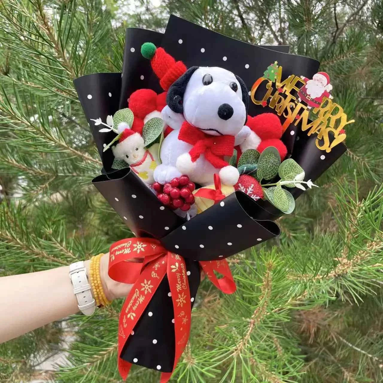 Kawaii My Melody/Kuromi Plush Bouquet (13.8 in) - Creative Stuffed Animal Roses Gift