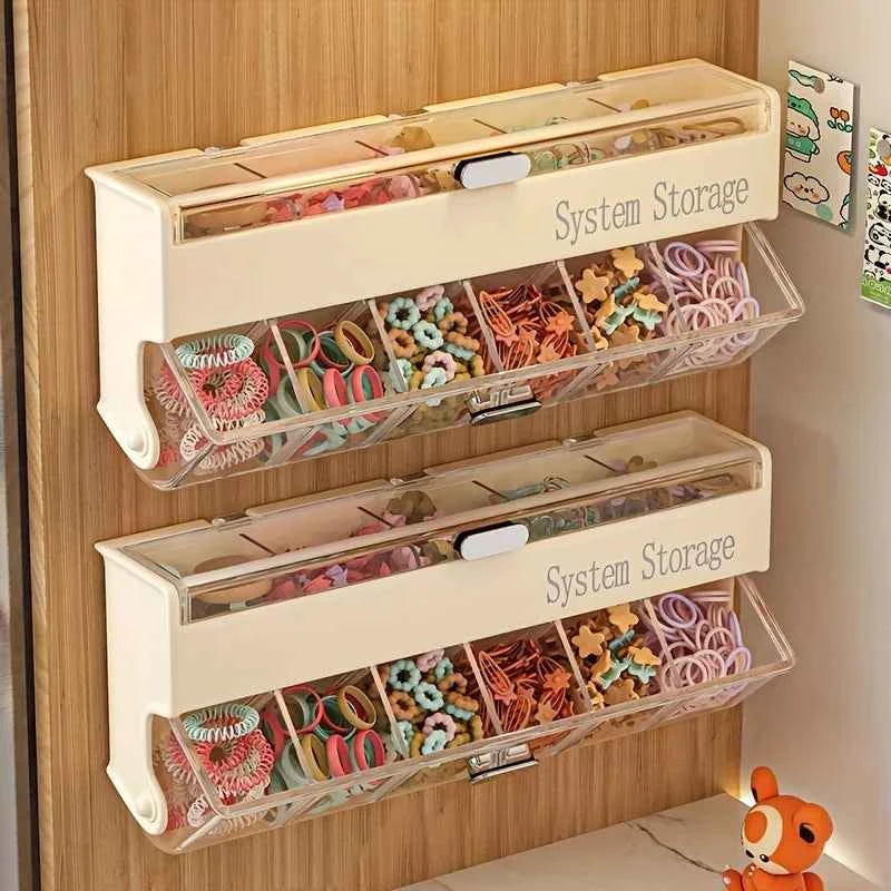A double-layer cute hair accessory storage box girl hair