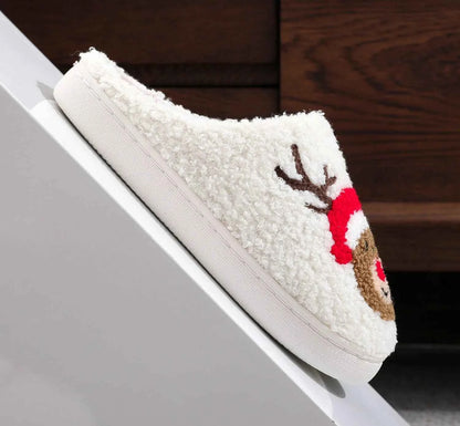 Lovely Winter Christmas Plush Slides - Unisex Non-slip Warm Flat Indoor Shoes