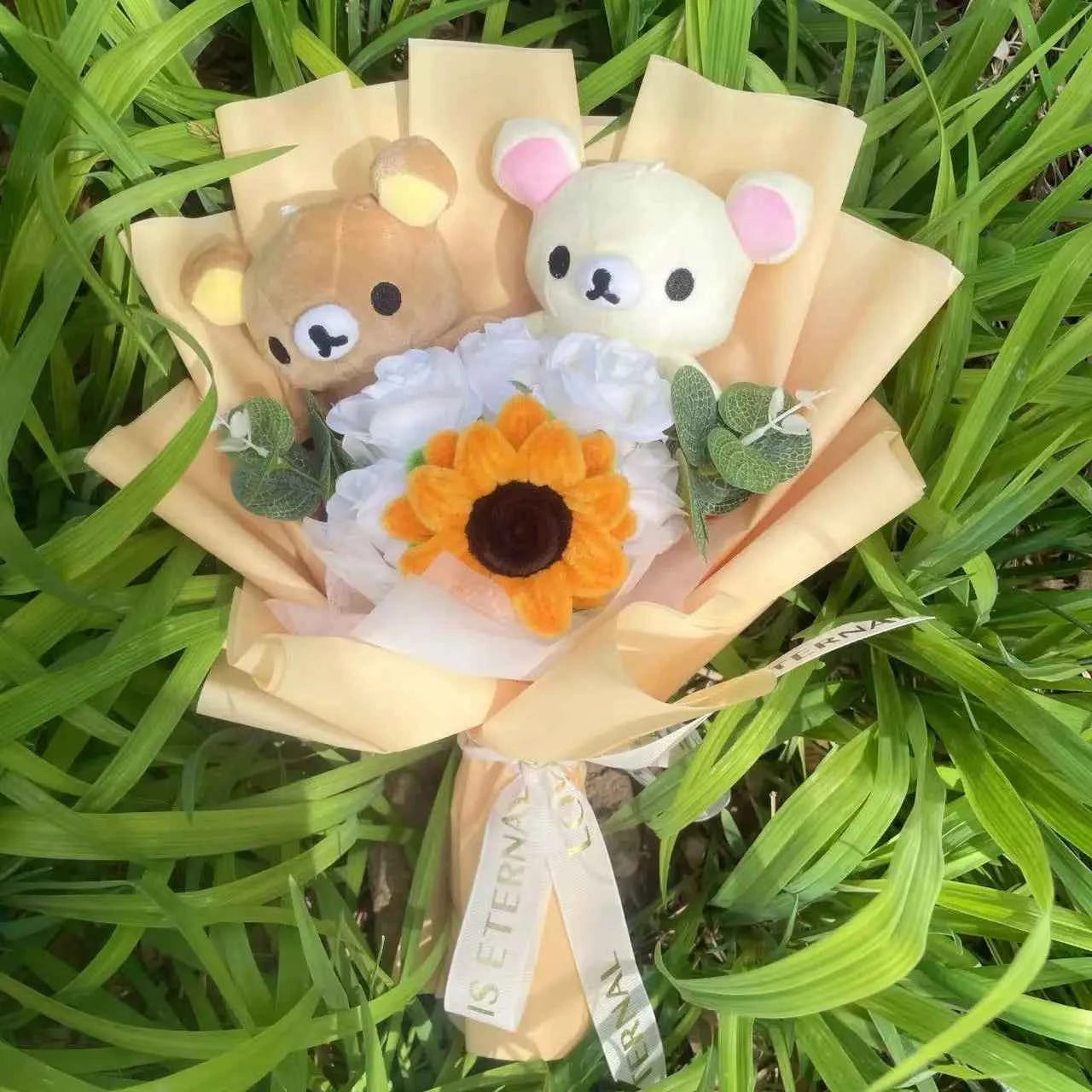 New Anime Rilakkuma Plush Doll Bouquet (12.6-13.8 in) - Stuffed Animals Gift