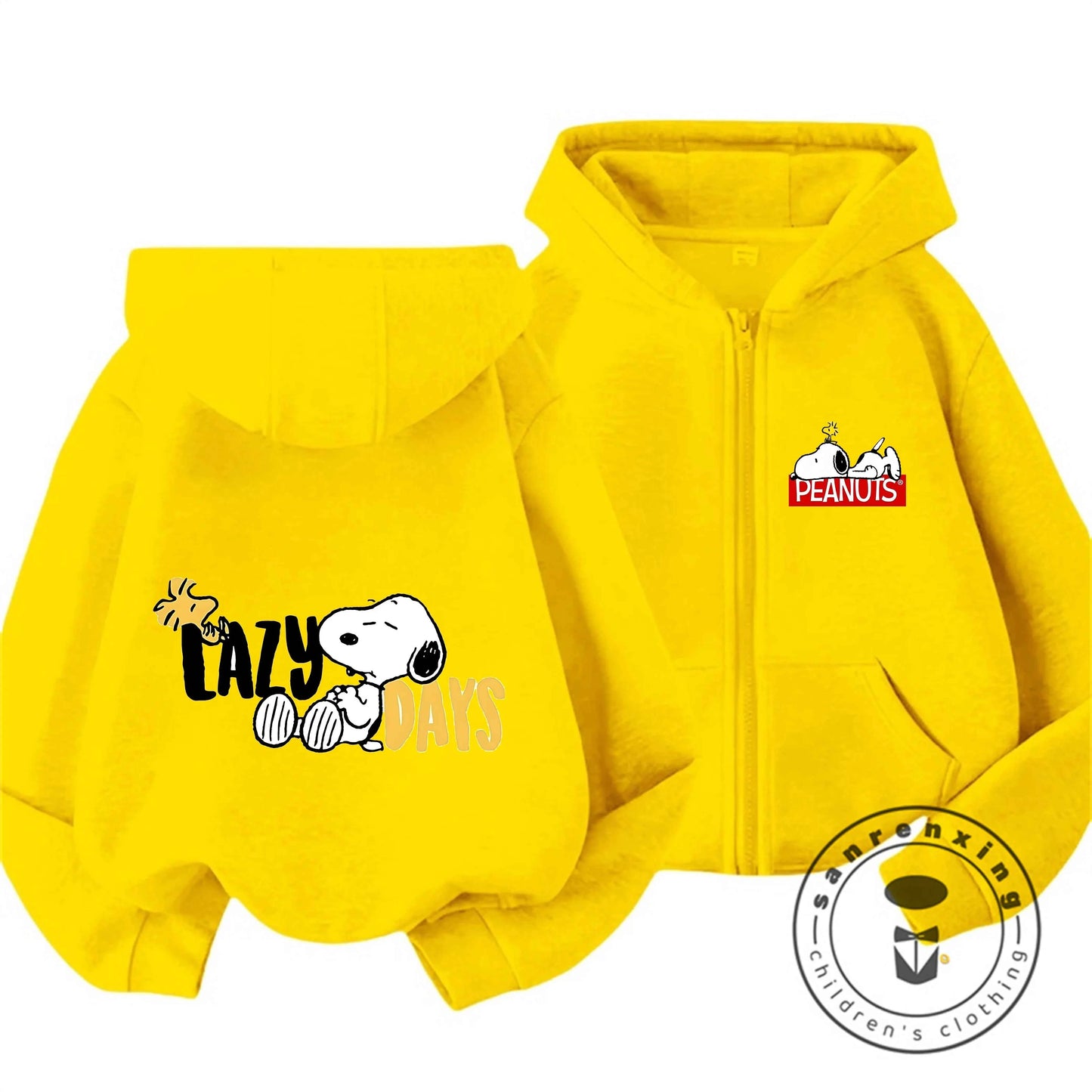 Snoopy Kids Zip-Up Hoodie – Cute Cartoon Winter Sweatshirt 3