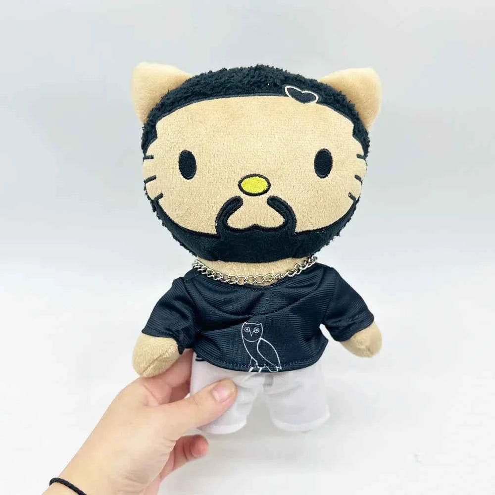 New 24cm Hello Kitty Drake Plush Doll with Black Casual Suit Plush Doll Figure Stuffed Toys Cute Boys Girls Birthday Gift