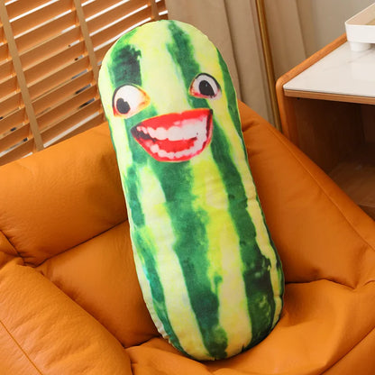 Funny Cucumber Plush Pillow – Long Vegetable Body Cushion Happy