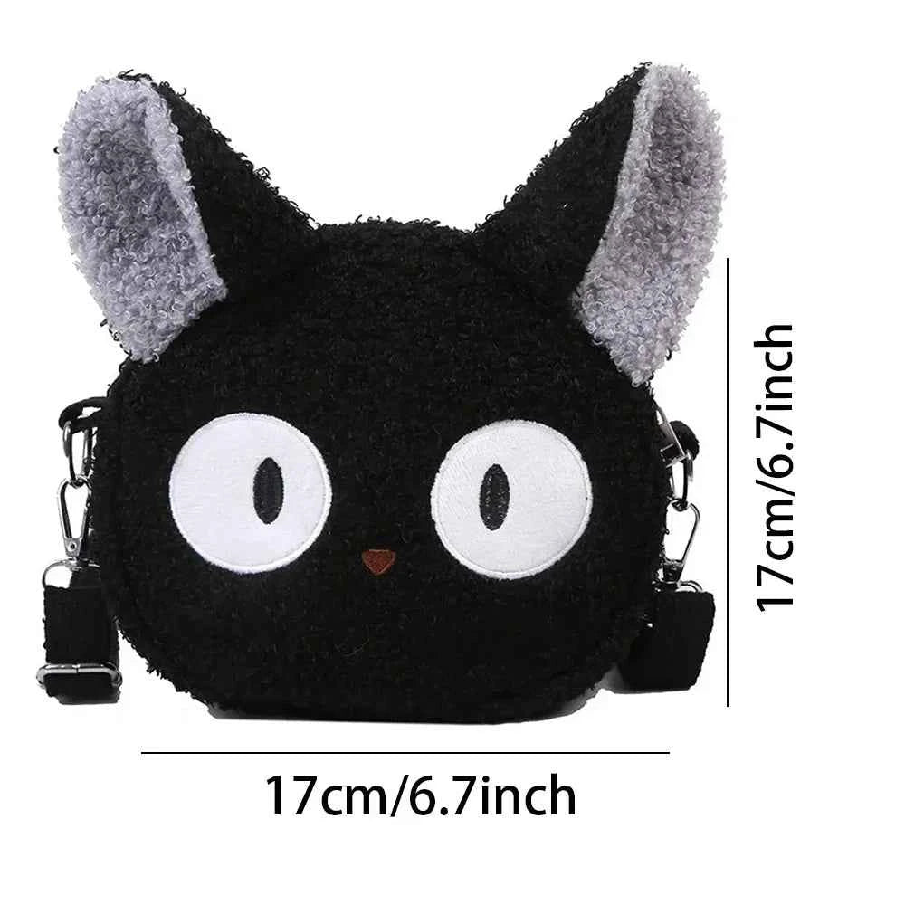 Kawaii Cute Cat Plush Shoulder Bag (6.7 in) - Japanese Cartoon Crossbody Phone Purse