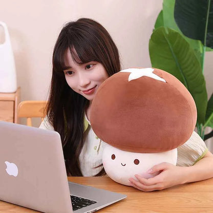 Kawaii Mushroom Plush Pillow – Cute Stuffed Plant Cushion