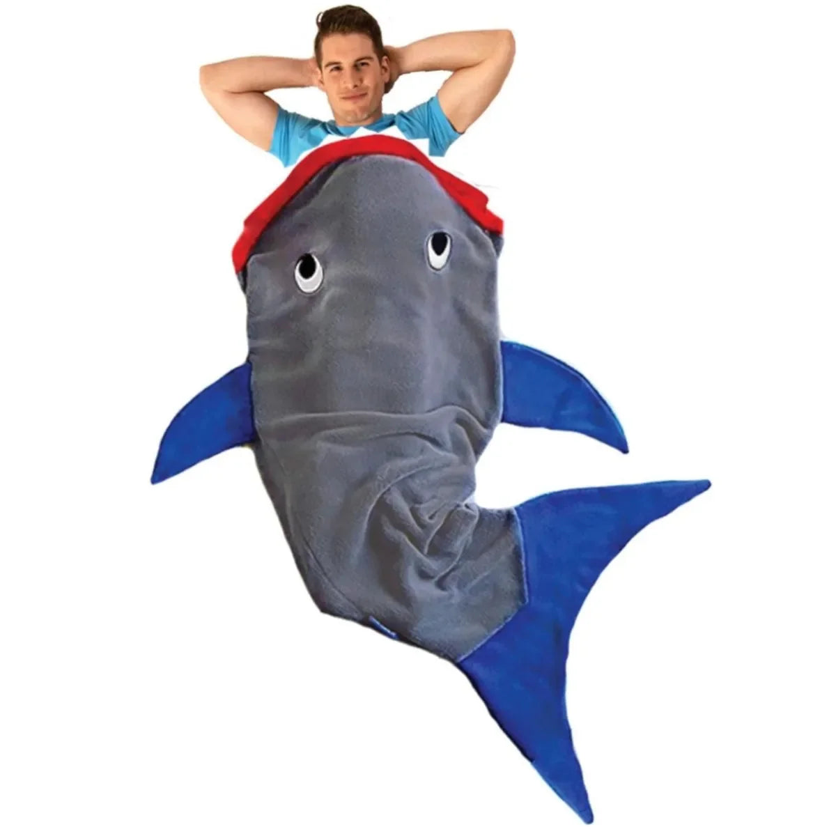 Shark Mermaid Tail Blanket – Wearable Flannel Sleeping Sack