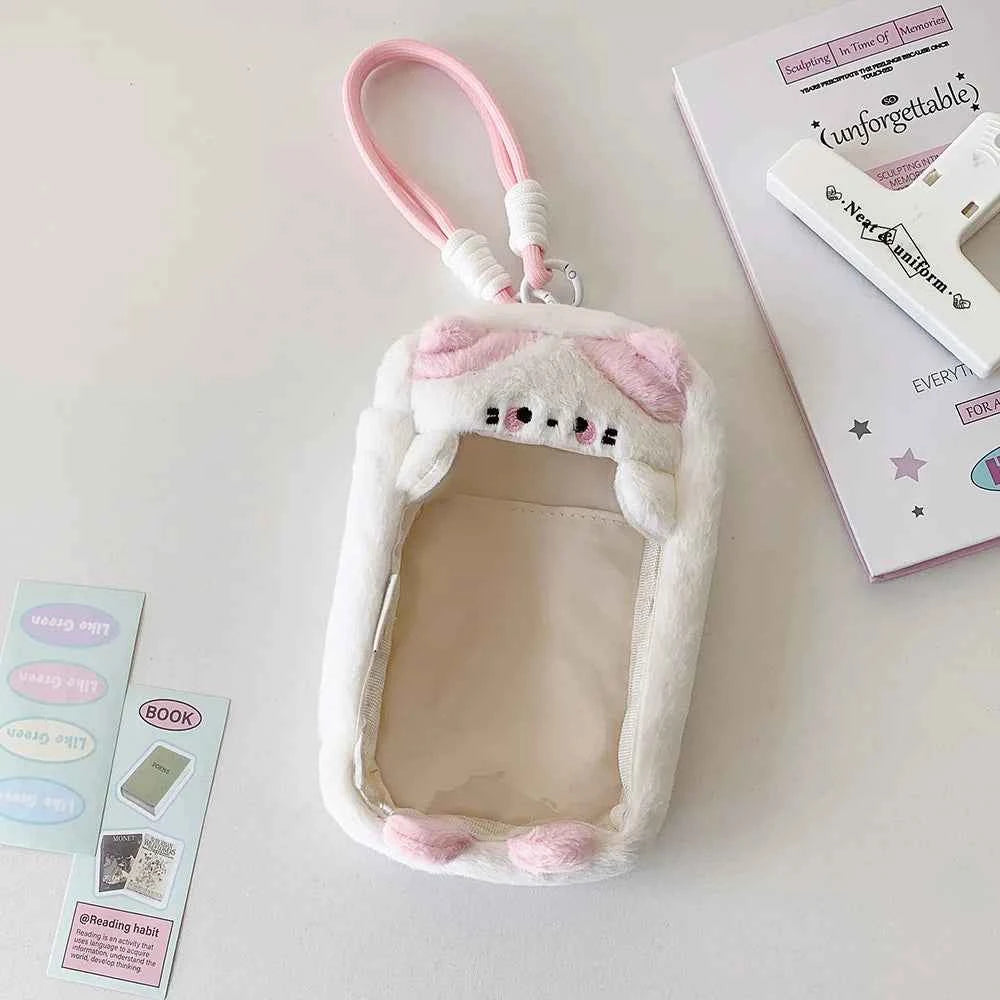Cartoon Window Storage Bag Handle Walking Handbag Phone Bag White