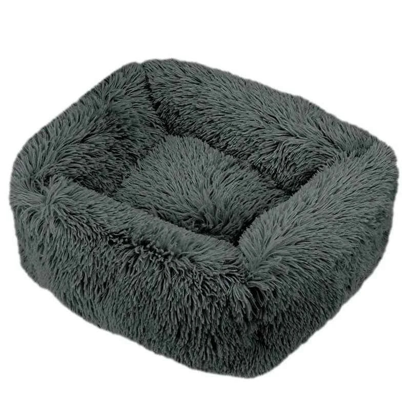 Rectangle Plush Dog Bed Winter Warm Mat Small Medium Big Dark Grey