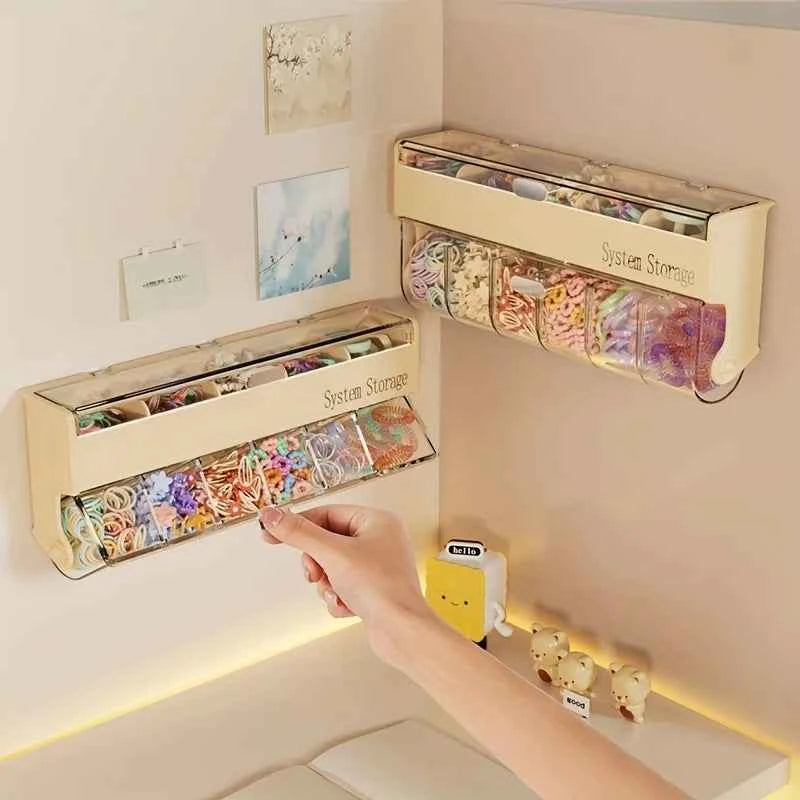 A double-layer cute hair accessory storage box girl hair