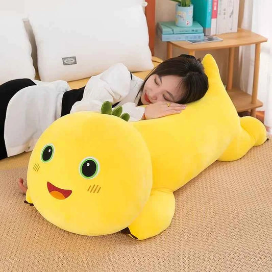 Cute Milk Dragon Plush Toy – Soft Cartoon Dragon Pillow Yellow