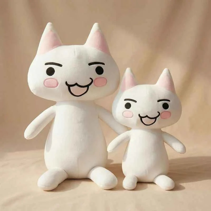 Oversized White Cat Plush Stuffed Animal – Giant Soft Kitten Hug Pillow Toy