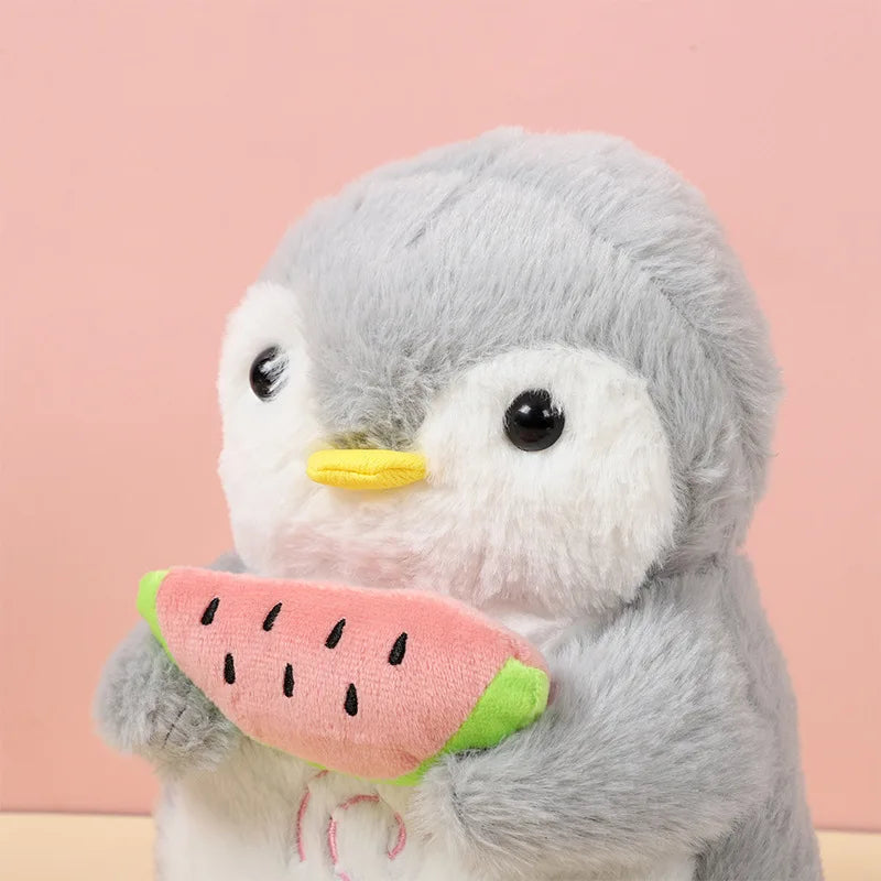 Watermelon Penguin Breathing Plush Toy – Music & Light Companion