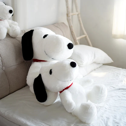 White Cartoon Dog Plush Pillow – Soft Stuffed Animal Doll