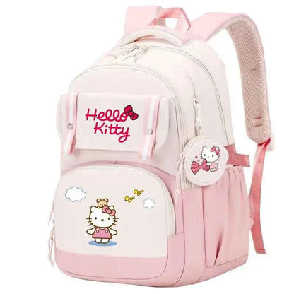 Hello Kitty Large Capacity Backpack Cartoon Daypack Travel Commute Knapsack School bag for Kids Girls Mochila With Coin Purse