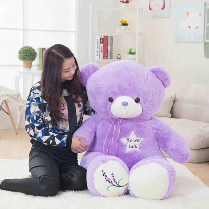 Giant Purple Bear Plush Toy (13.8-47.2 in) - High Quality Stuffed Animal Doll Gift