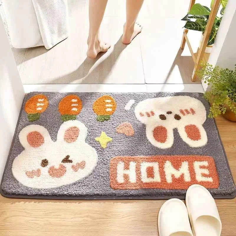Cute Rabbit Carpet Bathtub Carpet Non-Slip Absorbent Mat To FYR6