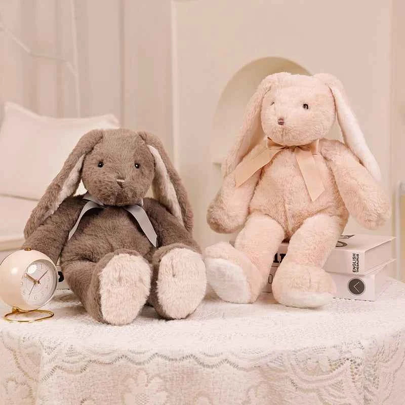 Bow Lop Ear Rabbit Plush Toys Soft Bunny Stuffed Animal Rabbit with Long Ear for Children Accompany Doll Birthday Gift