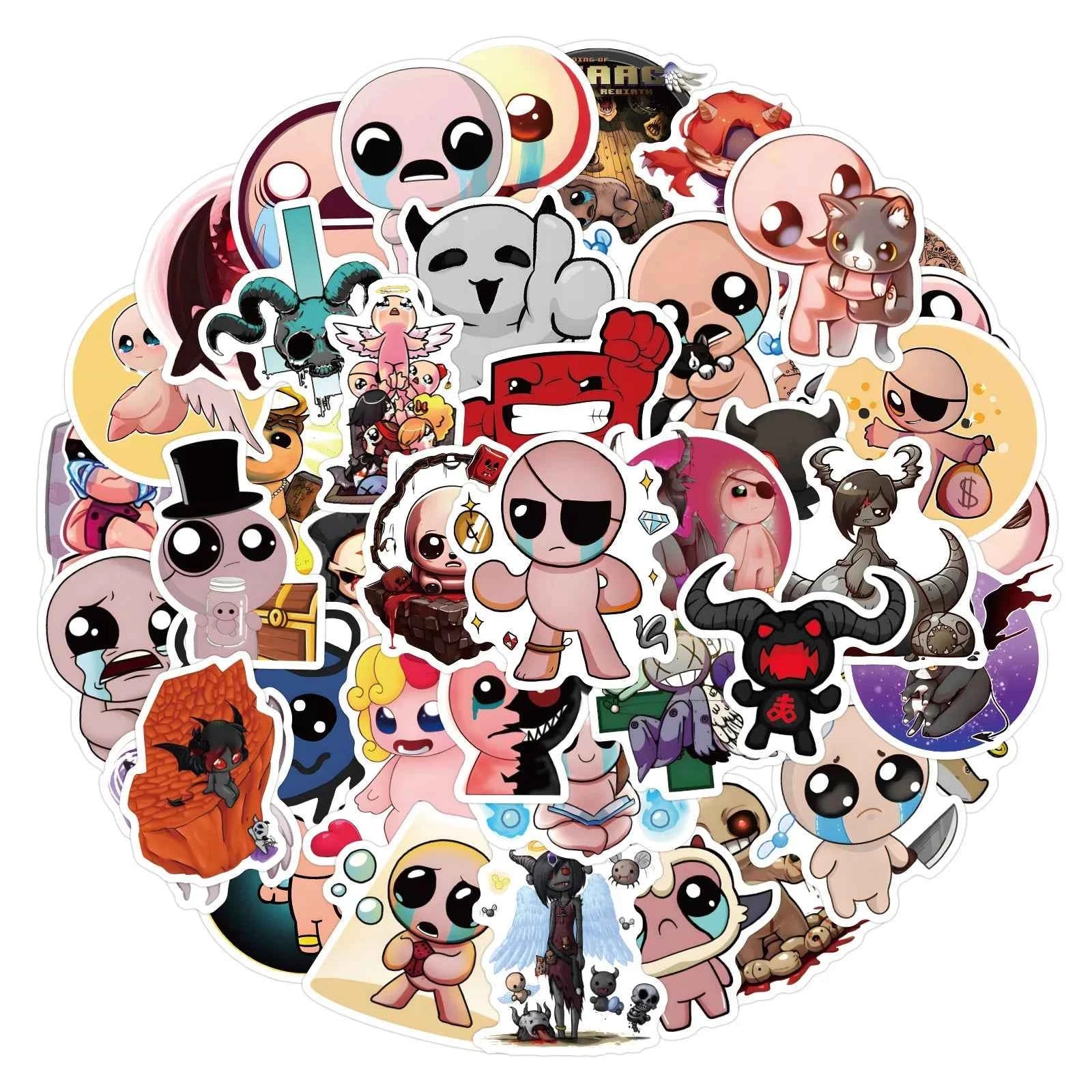 50PCS The Binding of Isaac Stickers Adventure Game Sticker DIY Scrapbook Luggage Laptop Guitar Car Bike Skateboard Decals Toy