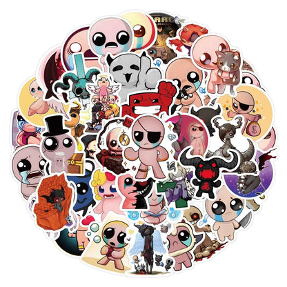 50PCS The Binding of Isaac Stickers Adventure Game Sticker DIY Scrapbook Luggage Laptop Guitar Car Bike Skateboard Decals Toy