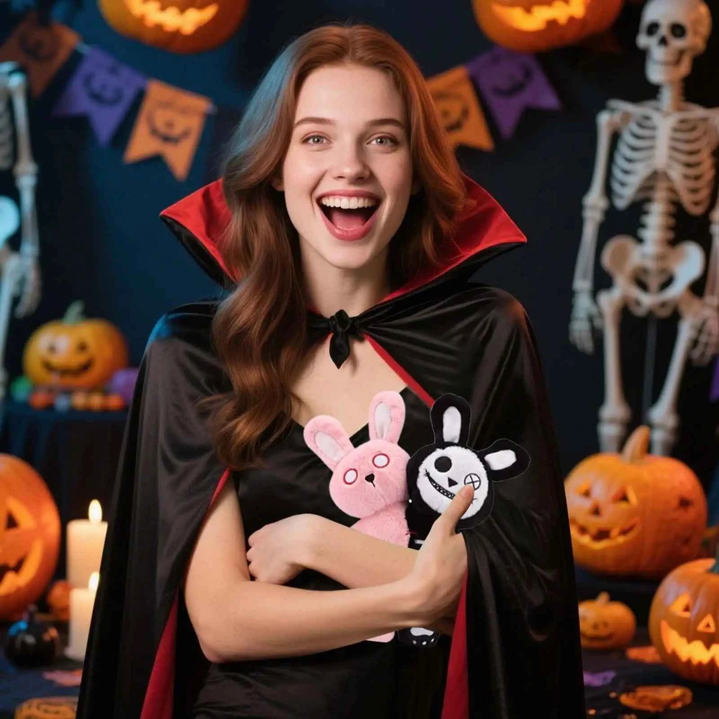 Two-Headed Rabbit Plush 11" - Horror Decor & Gift