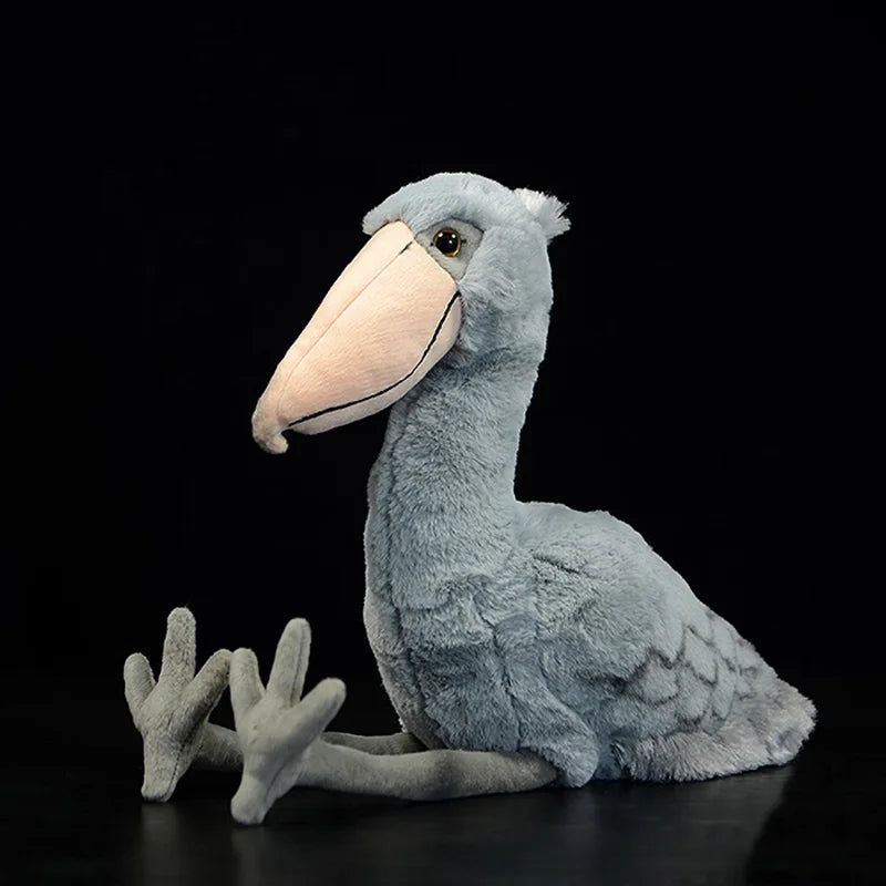 Kawaii Realistic Shoebill Plush Doll - Soft Stuffed Bird Pillow and Unique Gift, 45cm Gray 45cm (17.7")