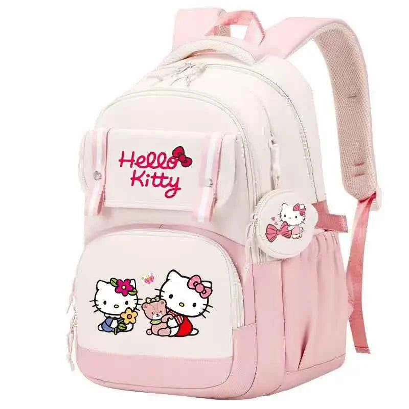 Hello Kitty Large Capacity Backpack Cartoon Daypack Travel Commute Knapsack School bag for Kids Girls Mochila With Coin Purse