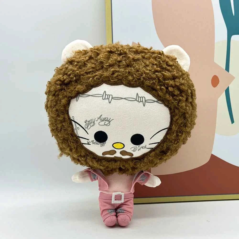 Hello Kitty Post Malone Plush Doll (11.81 inches) - Big Head Pink Suit Stuffed Toy