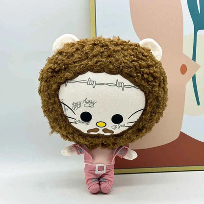 Hello Kitty Post Malone Plush Doll (11.81 inches) - Big Head Pink Suit Stuffed Toy