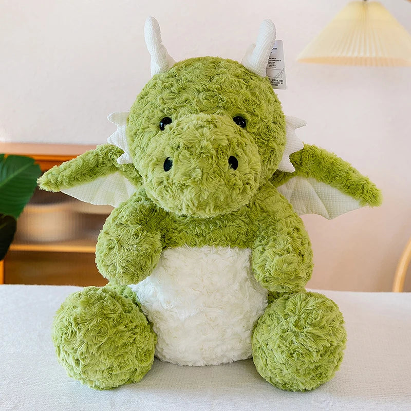 Green Little Flying Dragon Plush Toy – Soft Stuffed Dragon Pillow Green
