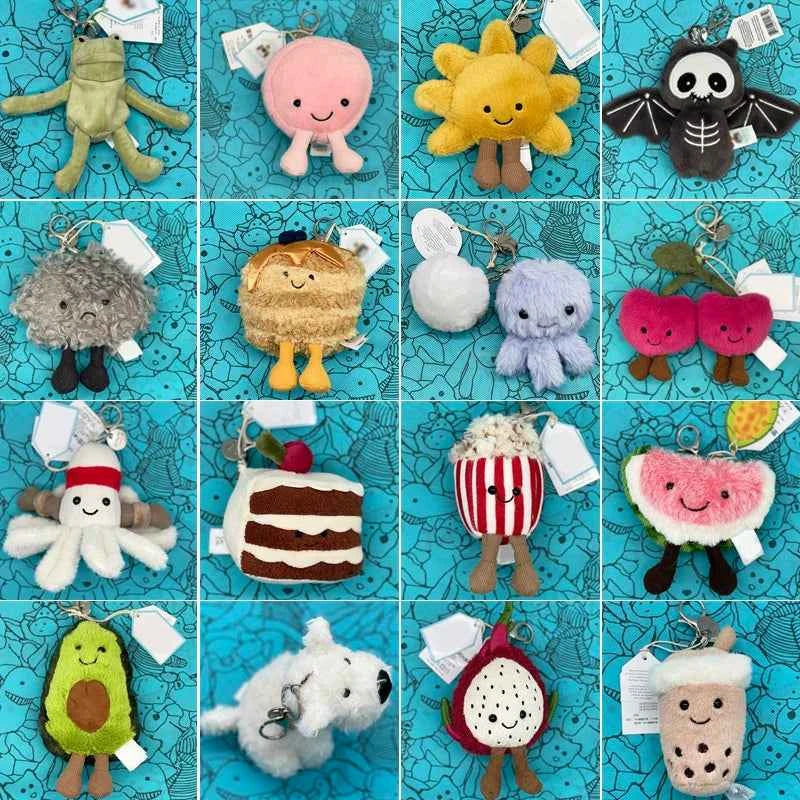 Marshmallow Plush Toy, Mini Cherry Charm, Jellyfish Plush Toy, Watermelon, Sunflower, JC Sour Pickle Bag Charm