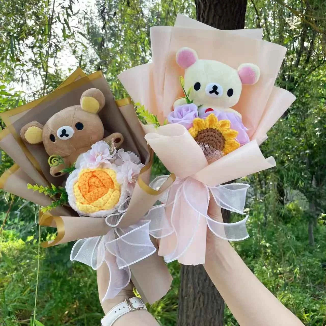 New Anime Rilakkuma Plush Doll Bouquet (12.6-13.8 in) - Stuffed Animals Gift