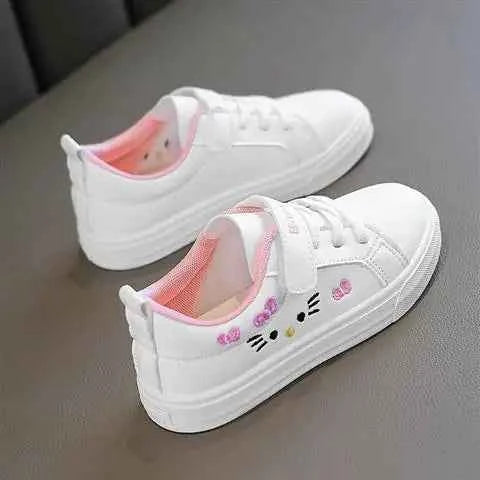 Kids White Sneakers 2025 Fall Slip Resistant Durable Spring Autumn Shoes for Girls 4-16 Years Old Fashion Casual Sports Shoes