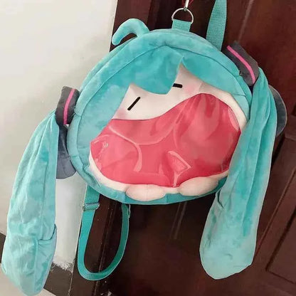 Kawaii Hatsune Miku Plush Backpack (15.7 in) - Cute Anime Girl Knapsack & Student Gift