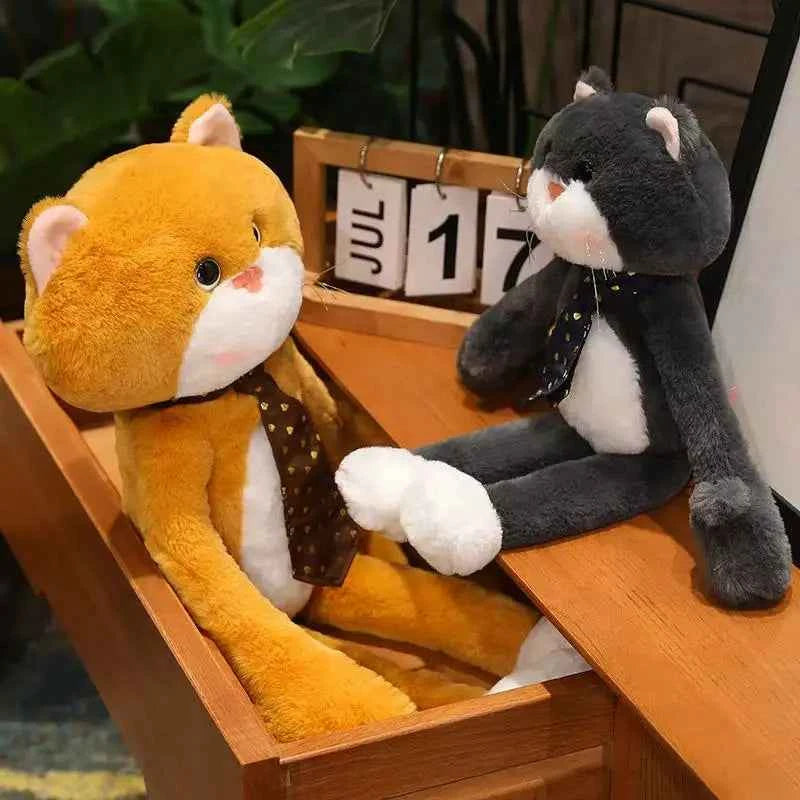 Kawaii Long Arm Anime Cat Plush Toy – Soft Stuffed Doll in 2 Colors & 3 Sizes (40–80cm)