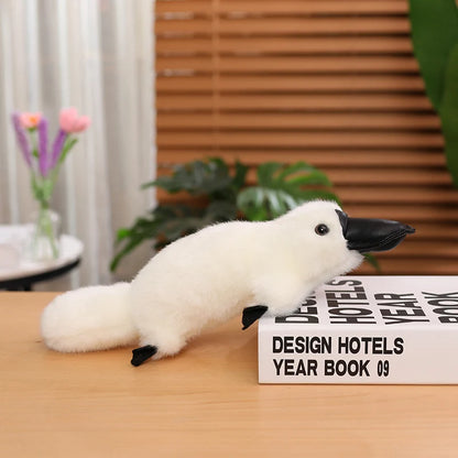 Kawaii Platypus Plush Doll - Soft Stuffed Australian Animal Cushion Toy and Gift in 2 Colors, 30-45cm White