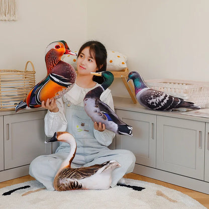 Simulation 3D Birds Plush Toys Soft Stuffed Animals Goose