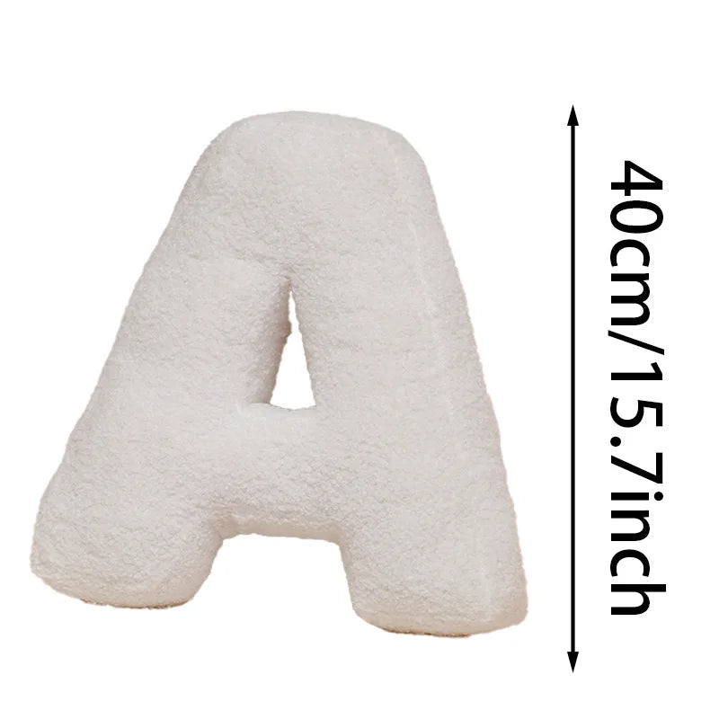 Kawaii English Letter Plush Pillow – Soft Stuffed Alphabet Sofa Cushion & Kids Learning Toy (A–Z + Heart)