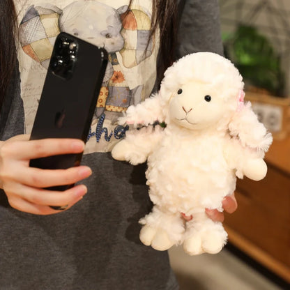 Kawaii Soft Sheep Plush Doll - Fluffy Stuffed Lamb Animal and Gift, 2 Sizes White