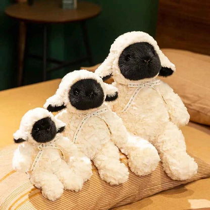 Adorable Fluffy Sheep Plush With Black Face Kawaii Style Stuffed Animal Toy Perfect Soothing Buddy And Gift For Children